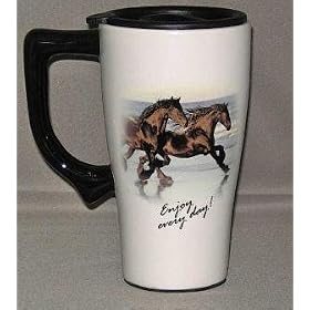 Horse PONY beach WESTERN COFFEE Tea TRAVEL Mug Art NEW by Spoontiques