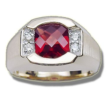 Best.15 ct 8mm Synthetic Ruby Mens Ring .15 ct 8mm Synthetic Ruby Mens Ring