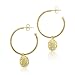 14k Yellow Gold Pebble Natural Fancy Yellow Diamond Hoope Earrings - 2.00 carat
