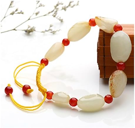 Hetian Nephrite Beaded Unisex Adjustable Bracelet