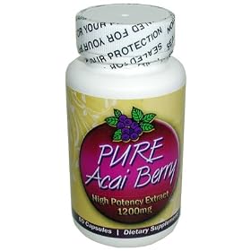 Pure Acai Berry. 60 Capsules: Detox, Energy, Weight Loss, Antioxidant, Appetite Suppressant, Metabolism Booster.