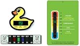 Pack of Green Eco Nursery Room Thermometer, Duck Bath and Forehead Thermometers for Baby - check your heating costs