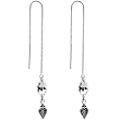 Handcrafted Leaf 925 Silver Threader Earrings MADE WITH SWAROVSKI ELEMENTS Made with ELELMENTS