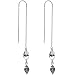 Handcrafted Leaf 925 Silver Threader Earrings MADE WITH SWAROVSKI ELEMENTS Made with ELELMENTS