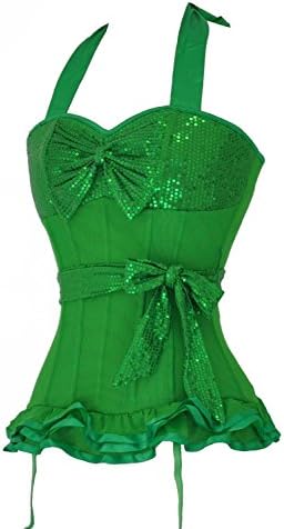 Ivy Shi Women's Purple Breathable Mesh Corset Top (Medium, Green)