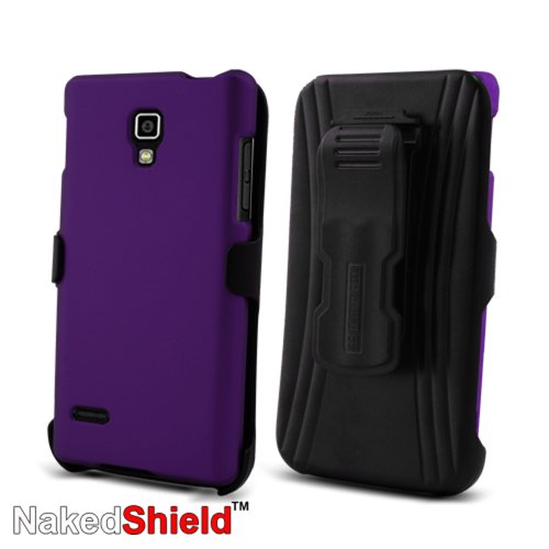 41I1iVq qjL * T Mobile LG Optimus L9 P769 Purple Protector Case with KickStand BeltClip Holster + Naked Shield Hd Screen Protector Big Sale