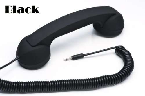 Classic Retro Handset for Cell Phones, iPad 2, iPad, iPhone 4 4G 3GS 3G (AT&T and Verizon), iPod touch (2G 3G 4G), HTC Android EVO, Blackberry, Samsung Galaxy S, Droid (Soft Touch Black)