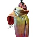 Sirisha Large Thai Silk Scarf - Brown and Olive