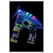 Seifenblasenpistole Pistole Elektrisch Seifenblasen Seifen Blasen leuchtend LED Flashlight mit Batterie und Seifenwasser Bubblegun Bubble Gun