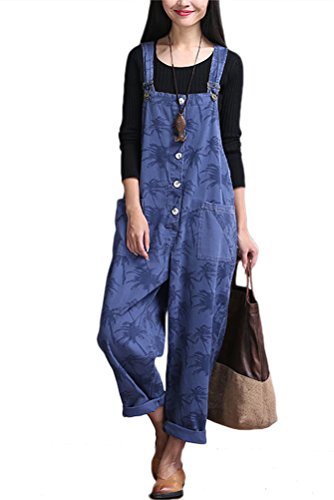 （モダンミス）Mordenmiss デニムオーバーオール レディース ゆったりワイドパンツ