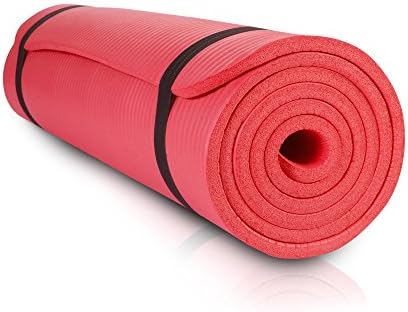 Athletic Intuition Premium 1/3-Inch Extra Thick / 72" x 24-Inch High Density Durable Close-foam Tech Exercise Yoga Mat w/ Carry Strap (Red)