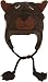 AA83000HFA - Unisex Adorable Animal Face Fully Lined Knit Winter Hats / Earflap Beanie - Brown Bear - Brown bear/One Size