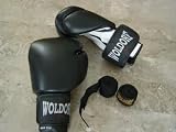 Boxing Gloves with Hand Wraps 14 Oz Black and White