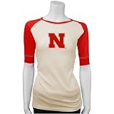 Nebraska Cornhuskers Cream Ladies Team Logo Raglan T-shirt