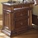American Drew European Traditions Stone Top Nightstand in Distressed Rustic Cherry