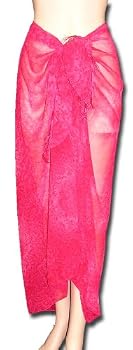 Full Size Pareo: Water Splash Pink Semi-Sheer
