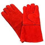 Leather Welding Red Gloves