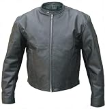 Mens Naked Analine Cowhide Motorcycle & Scooter jacket with Euro Collar. Zipout liner & side zipers.