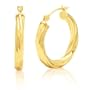 Duragold 14k Yellow Gold Swirl Hoop Earrings