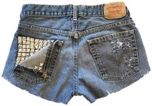 Studded Vintage Levi's High Waisted Jean Shorts Destroyed Ripped Women-M