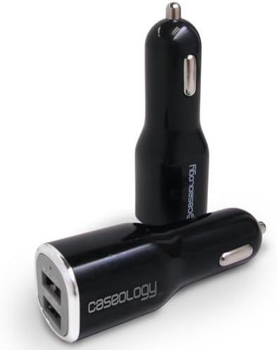 Caseology 3.1A 15W High-Speed Dual USB Car Charger Compatible with Apple iPhone 5S 5C 4S, iPad 5 Air Mini, iPod Touch Nano, Samsung Galaxy S4 S3, Note 3 2, Kindle, LG G2, Nexus 4 5 7, Bluetooth Speakers, Headsets, etc