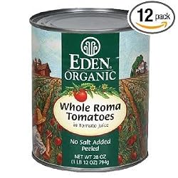 Eden Organic Tomatoes, Whole Roma, 28-Ounce Cans (Pack of 12)