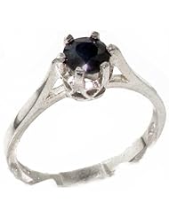 High Quality 925 Solid Sterling Silver Genuine Natural Sapphire Solitaire Ring - Finger Sizes 4 to 12 Available