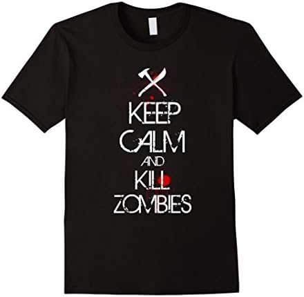 Men's Official Keep Calm and Kill Zombies T-Shirt 2XL Black