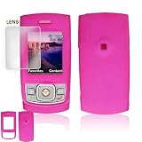 Samsung M520 Cell Phone Hot Pink Rubber Feel Protective Case Faceplate Cover