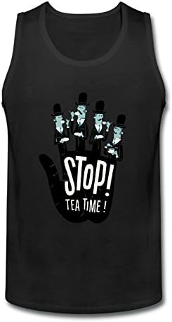 ol2yeb Men's Stop tea time Tank Top 100% Cotton