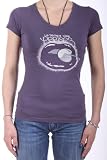 T-Shirt LE TEMPS DE CERISES GRAPE Violet Manches Courtes Col V Femme