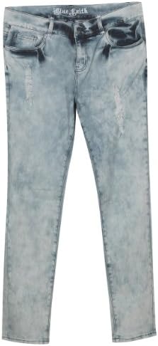 Plus Size Skinny Ripped Jeans --Size: 22 Color: Blue