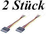 Zoom Produkt-Bild: 2 St&uuml;ck - S-ATA Stromkabel und Spannungsversorgung 0,15m - SATA Spannungsversorgungskabel  - Stromadapter f&uuml;r S-ATA