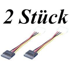2 St�ck - S-ATA Stromkabel und Spannungsversorgung 0,15m - SATA Spannungsversorgungskabel  - Stromadapter f�r S-ATA