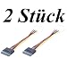 2 St�ck - S-ATA Stromkabel und Spannungsversorgung 0,15m - SATA Spannungsversorgungskabel  - Stromadapter f�r S-ATA