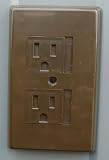 BROWN Twin Sliding Door 3-Prg Safety Outlet Cover