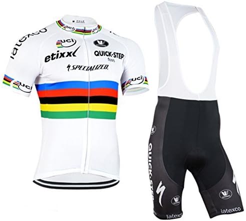 PianPian Outdoor Sports Men's Short Sleeve Movistar Cycling Jersey and Bib Shorts Set Asian XXXL