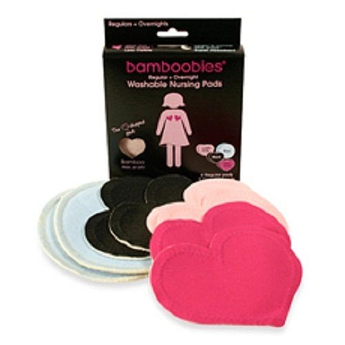 Bamboobies 8 Pack in Assorted Colors 6 Regular + 2 Overnight Pads