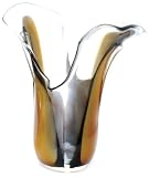 Ecco!Murano Hand Blown Large 16" Vase Amber, Red