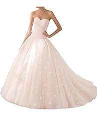 Strapless Tulle  Natural   Waistline  Ball Gown Wedding Dress 