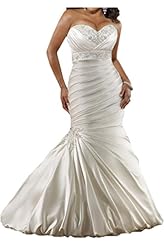 Plus Size 2015 Mermaid Beaded Satin  Dress