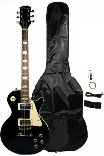 Barcelona LP Style Full Size Electric Guitar Set - Black