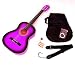 Konzertgitarre Akustik Gitarre in Lila Pink mit Gitarrentasche, Gurt, Ersatzsaiten, Stimmpfeife und Plektron