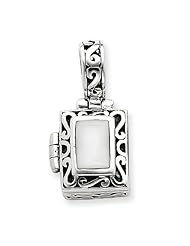 Sterling Silver Antiqued Cats Eye Locket