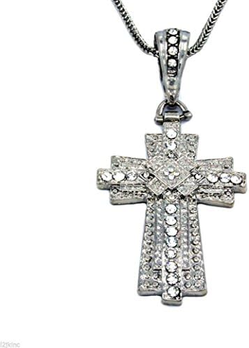 POPLife Iced Out 2X3 Inch Pendant Hip-Hop 24 Inch 5Mm Franco Necklace Chain