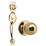 Coventry Grand Polished Brass Entrance Handle with Single Cylinder Deadbolt and Ball Knob