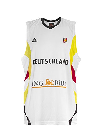 PEAK Sport Europe Herren Basketball Trikot Deutschland, Weiß, M, G-DBB141-M-A