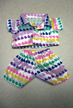 Rainbow Hearts Pajamas fits most Webkinz, Shining Star and 8 - 10 Make Your Own Stuffed Animals