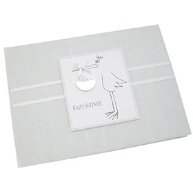 Baby Shower Guest Book - Silver Stork