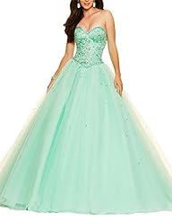 Tulle Crystal Crystals Lace-Up Beaded Prom Dress/Quinceanera Dress 